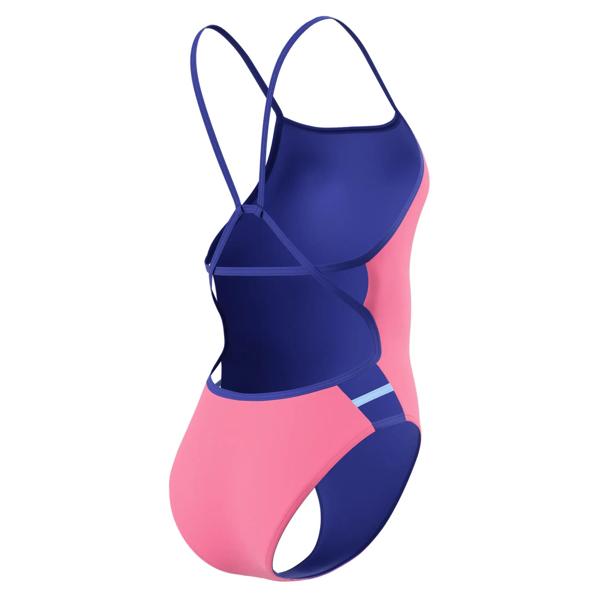 Maillot De Bain 1 Pièce Motif/style Bicolore Femme (Rose) 4/5