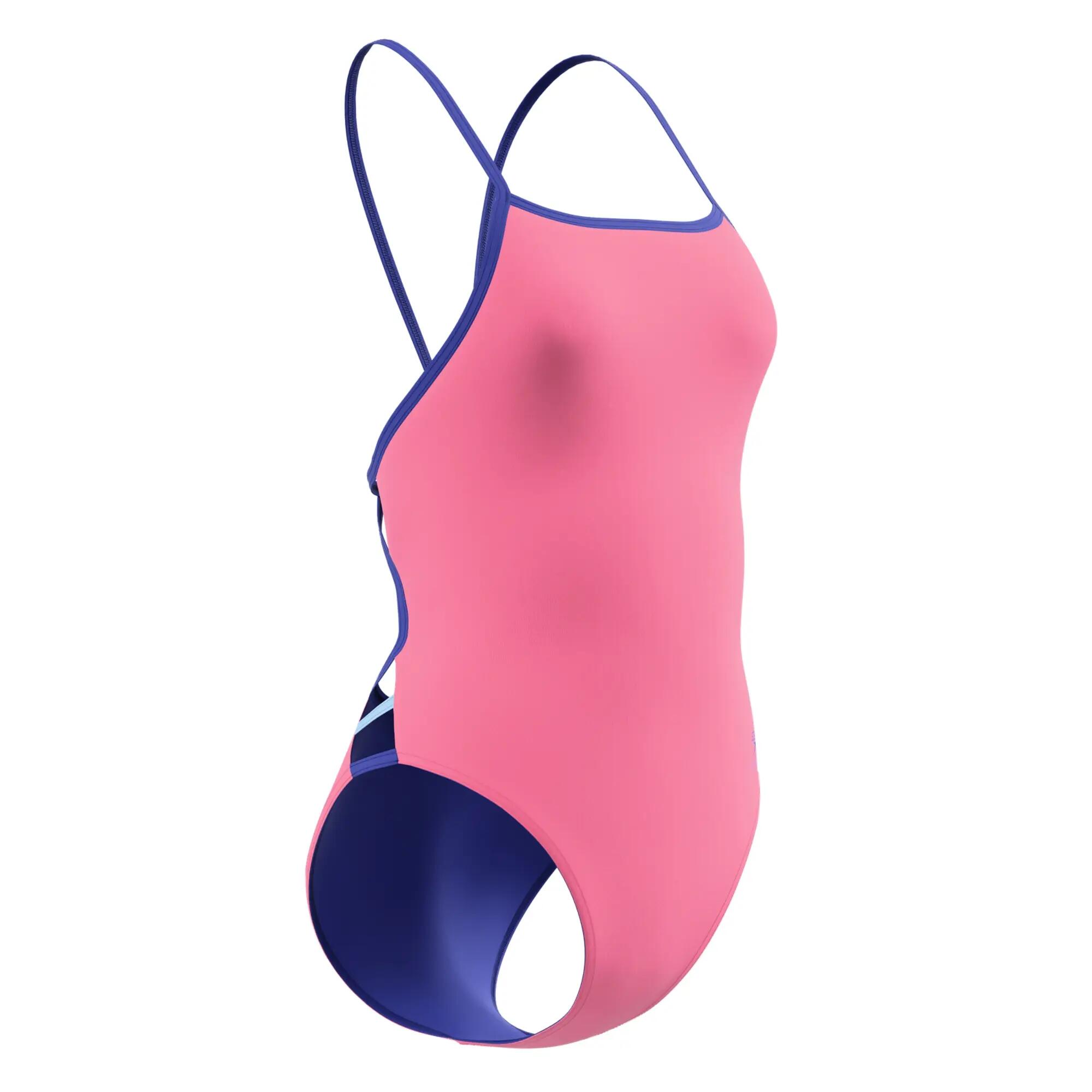 Maillot De Bain 1 Pièce Motif/style Bicolore Femme (Rose) 3/5