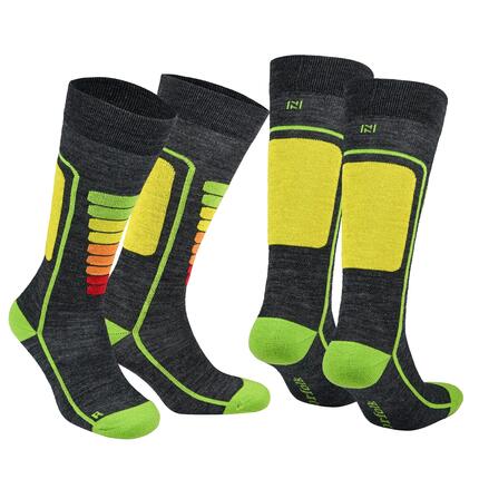 Chaussettes de ski en laine mérinos pour enfants avec amorti -2p-Courchevel Kids