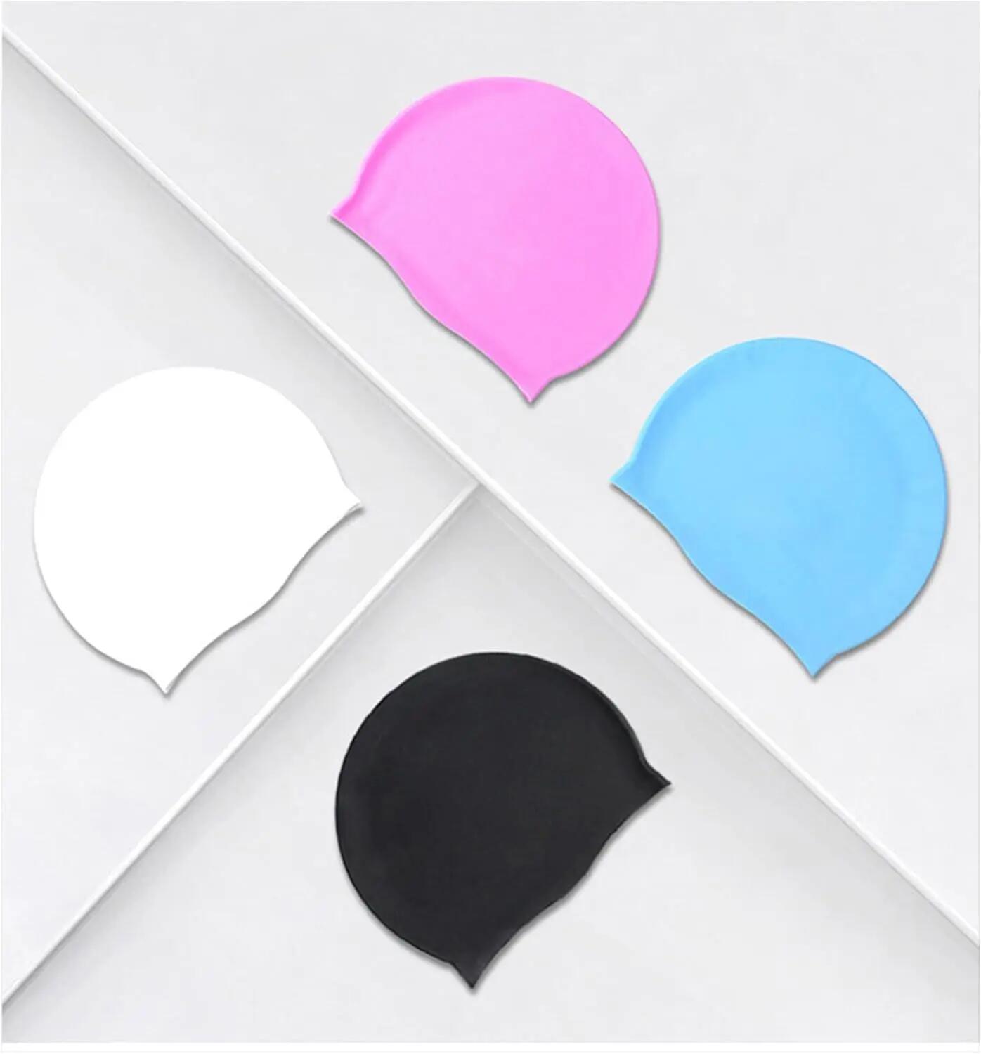 Bonnet de natation pour adultes, couleur solide, bonnet de natation en silicone 4/4