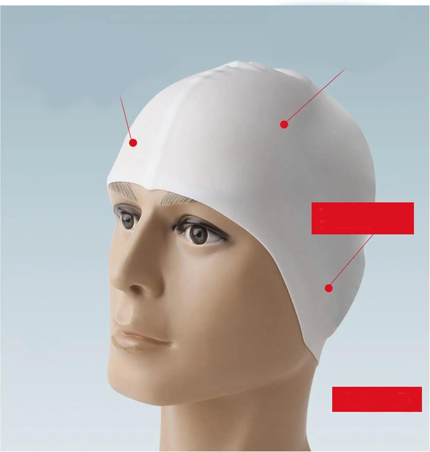 Bonnet de natation pour adultes, couleur solide, bonnet de natation en silicone 3/4