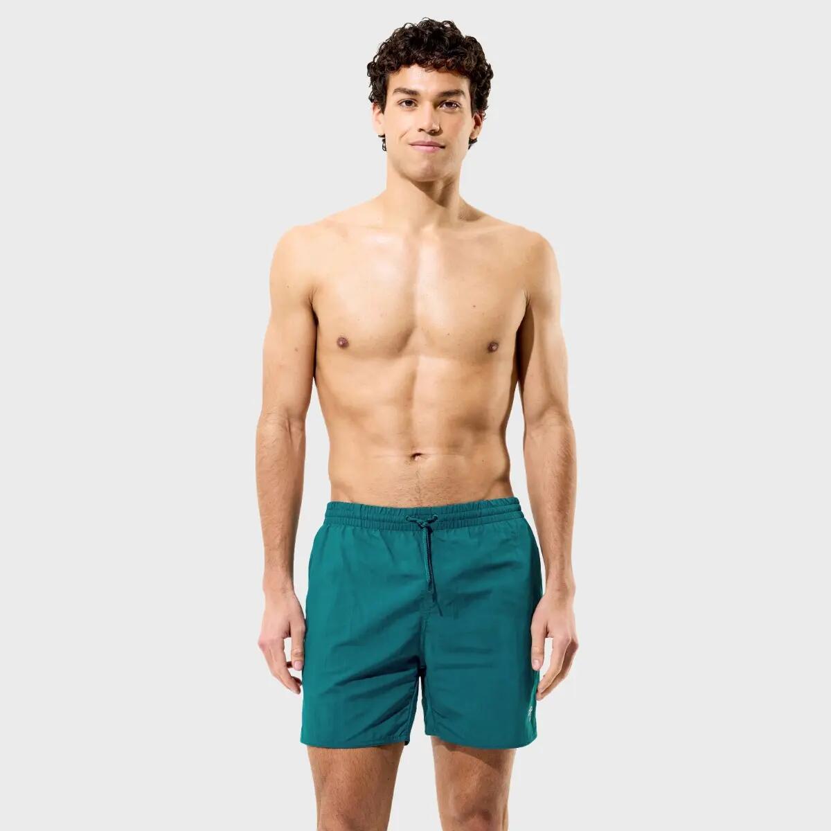 Short De Bain Uni À Taille Élastiquée ESSENTIAL Homme (Vert) 5/7