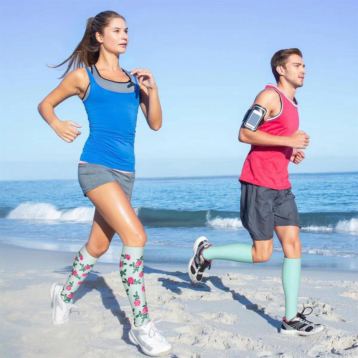 Lot de 6 paires de chaussettes de compression - Chaussettes de soutien pour le s 3/8