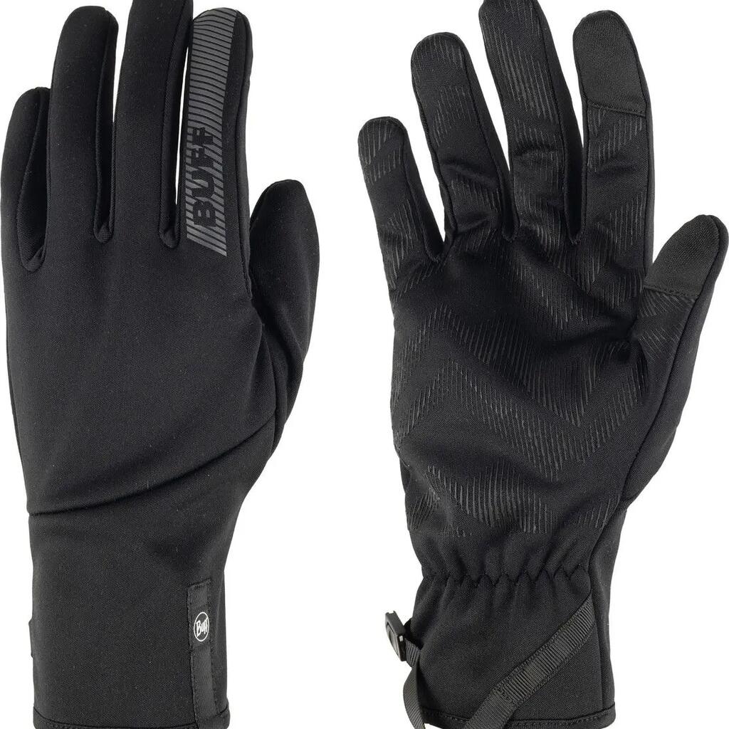 Buff Windproof Long Gloves, Black