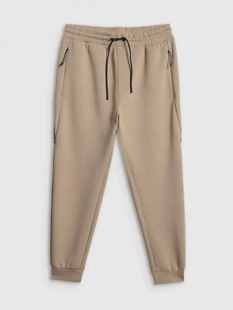 SPODNIE MĘSKIE SPORTOWE 4F JOGGERY DRESOWE    BEŻOWE 2/10