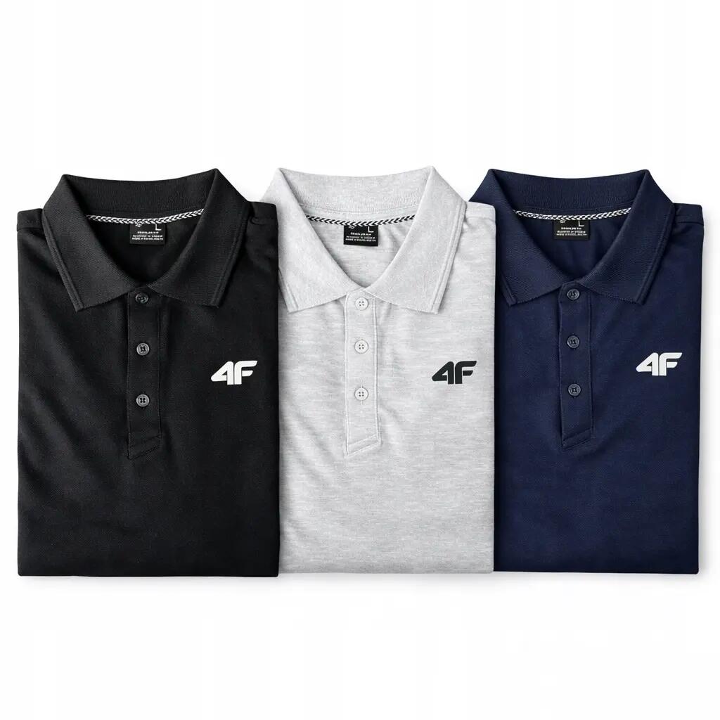 KOMPLET KOSZULEK POLO 4F T-SHIRT MĘSKI ZESTAW 3 SZTUKI 1/8