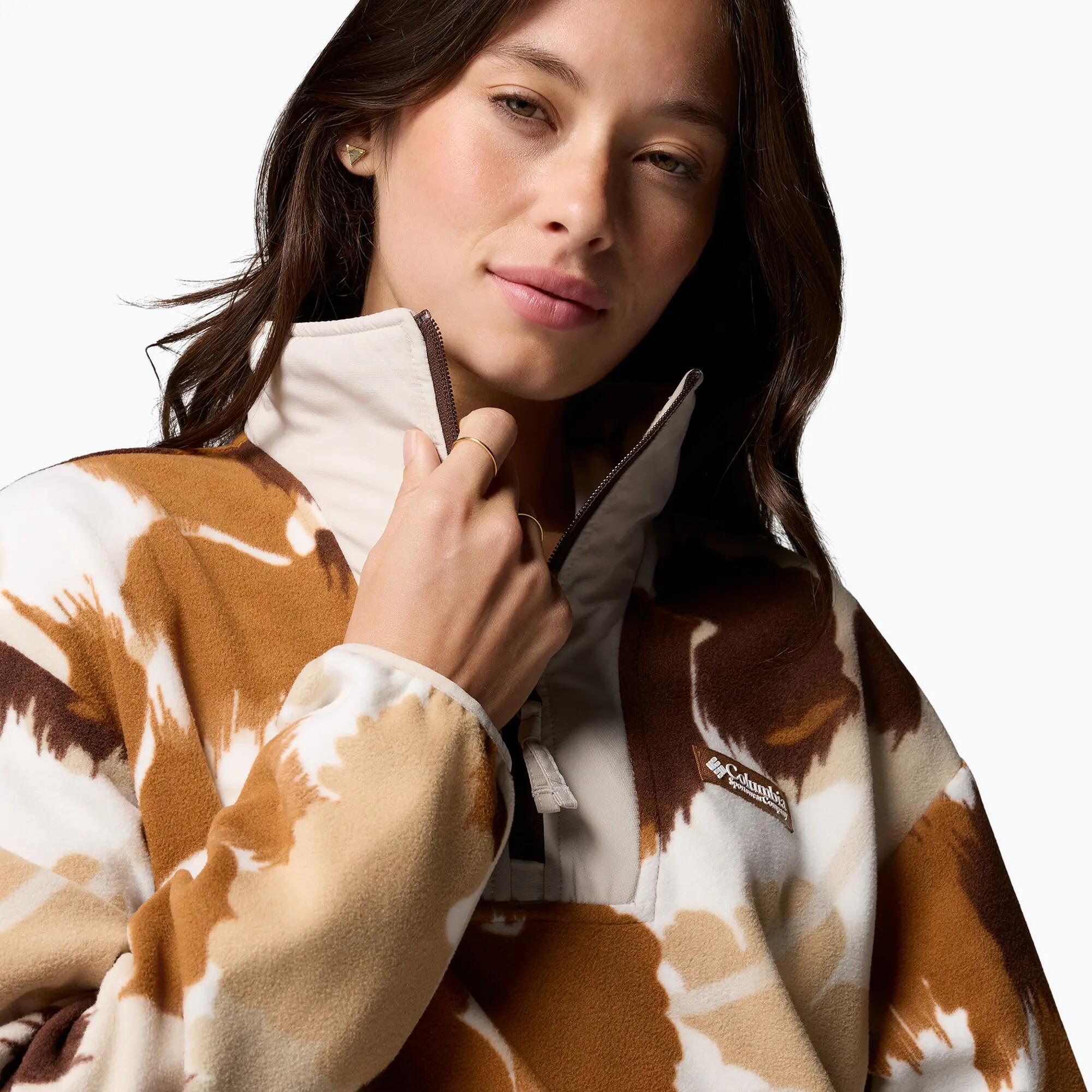 Sequoia Grove II Printed Half Zip Women L braun - camel brown ikatbloom 5/6