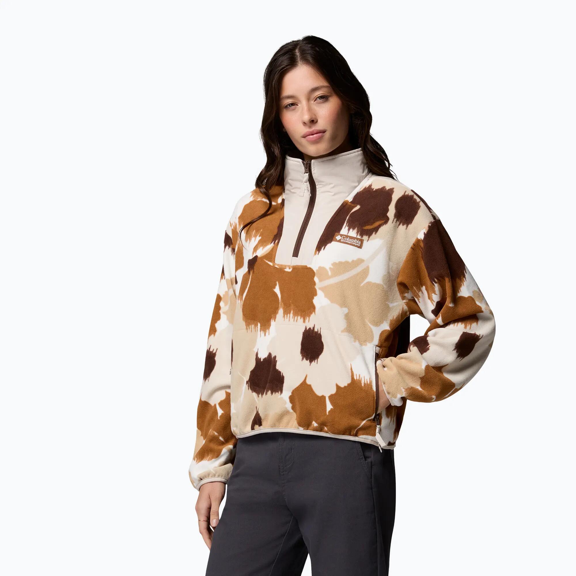 Sequoia Grove II Printed Half Zip Women L braun - camel brown ikatbloom 4/6