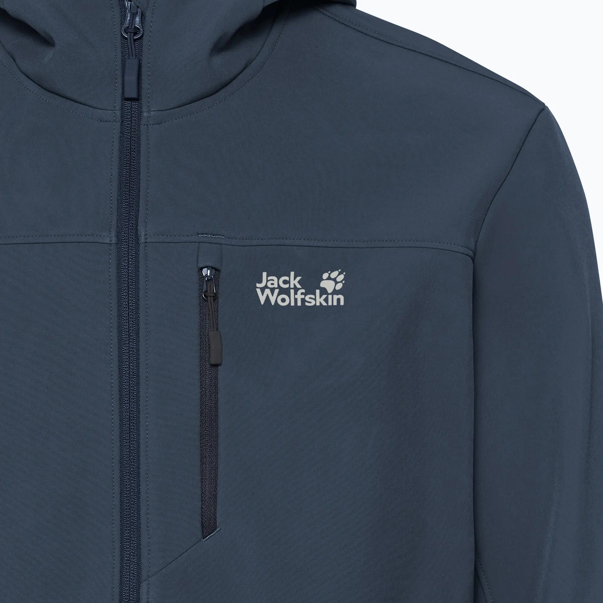 Heren winddichte jas Jack Wolfskin Wild Winds Hooded 6/7