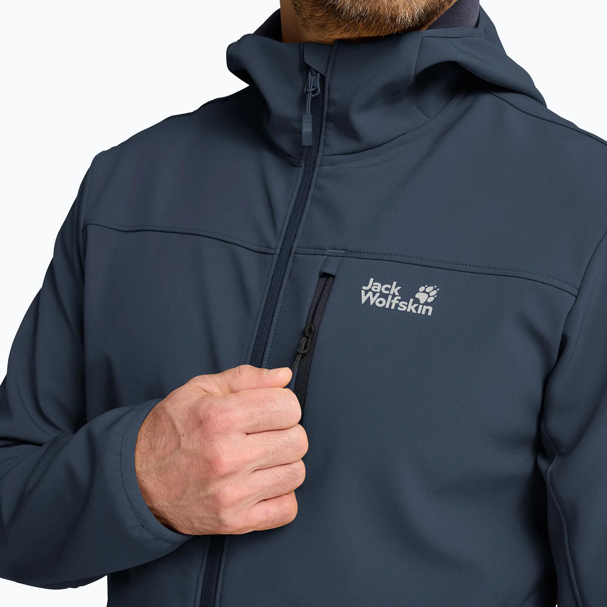 Heren winddichte jas Jack Wolfskin Wild Winds Hooded 5/7