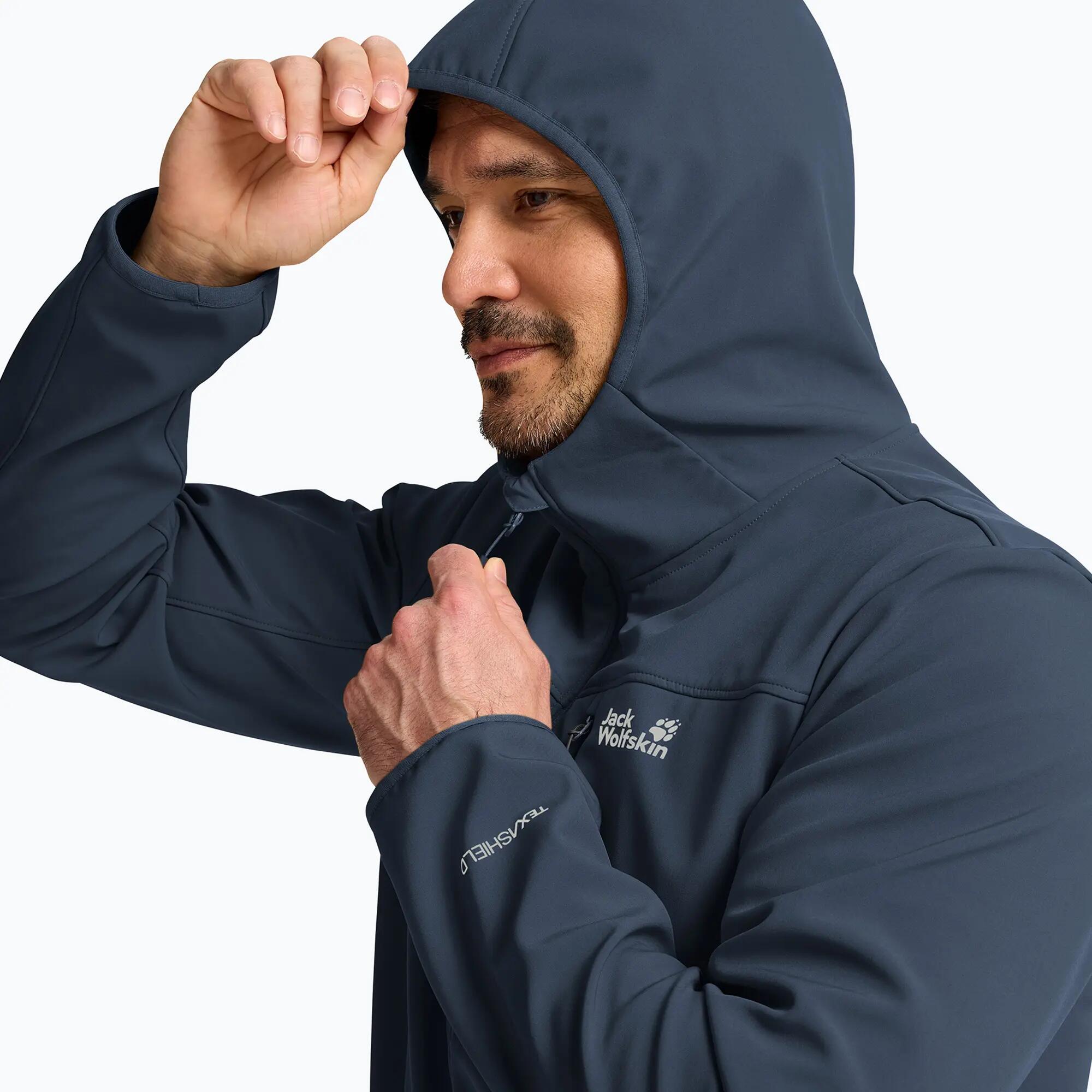 Heren winddichte jas Jack Wolfskin Wild Winds Hooded 4/7