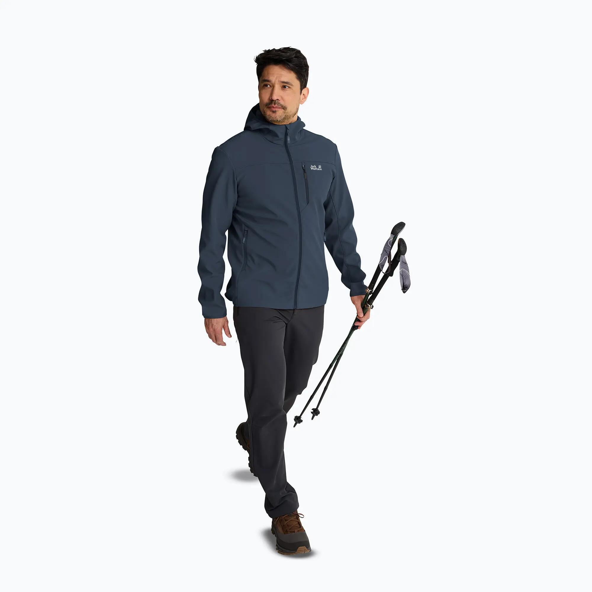 Heren winddichte jas Jack Wolfskin Wild Winds Hooded 2/7
