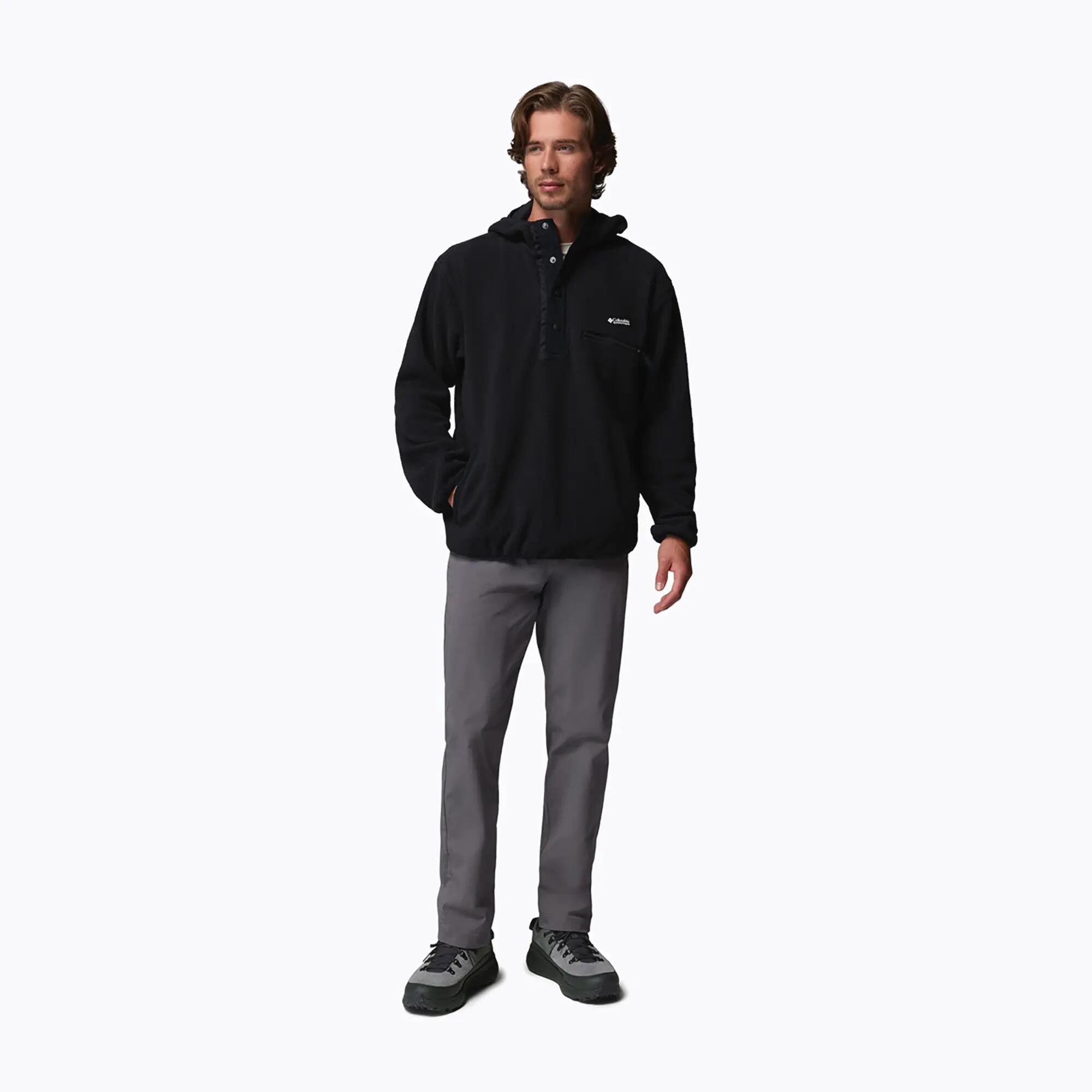 Herren-Fleece-Sweatshirt Columbia Helvetia II Hoodie Black 2/6
