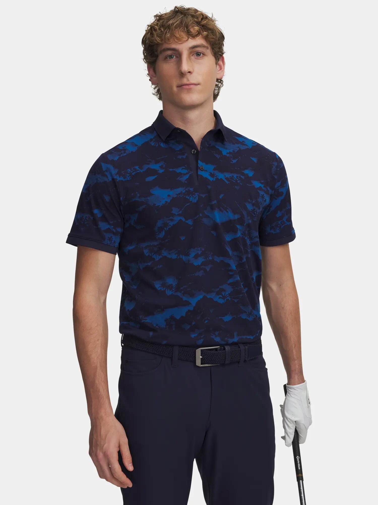 Férfi póló Under Armour UA ArmourDry Print Rib Polo 1/3