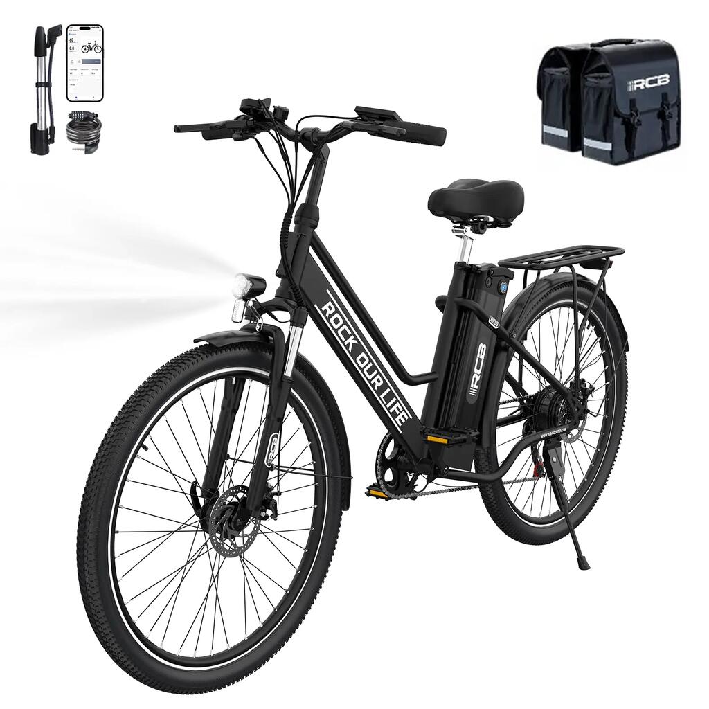 Electric City Bike RK8S, 250W, 26", step‑through, 374Wh battery, range 30‑50km