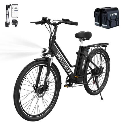 Velo Electrique Ville RCB RK8S 26'' 250W 50km + Sacoche Impermeable Incluse