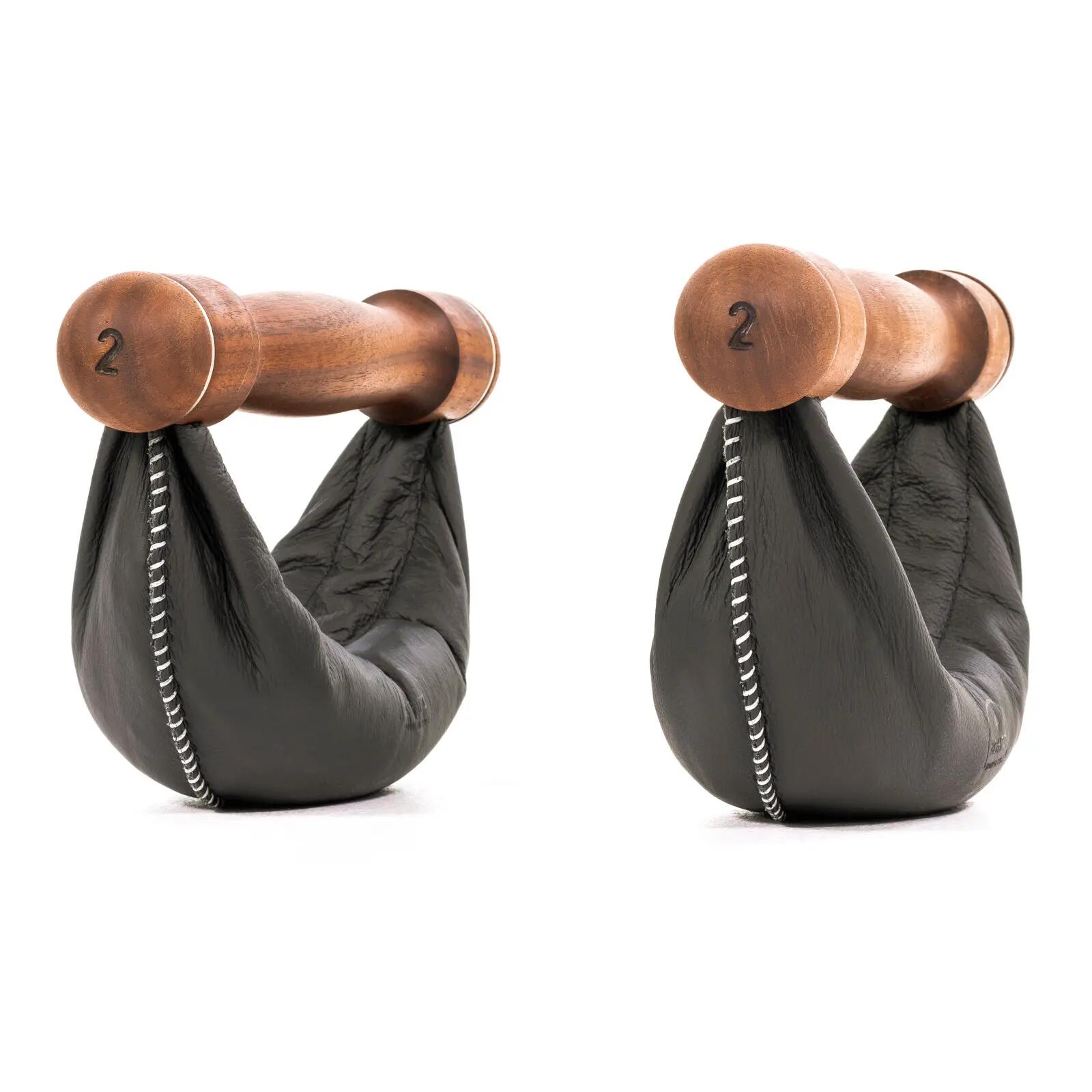 Dumbbell - krachttraining - NOHRD Swing - walnoot, echt leer - 1 kg 4/4
