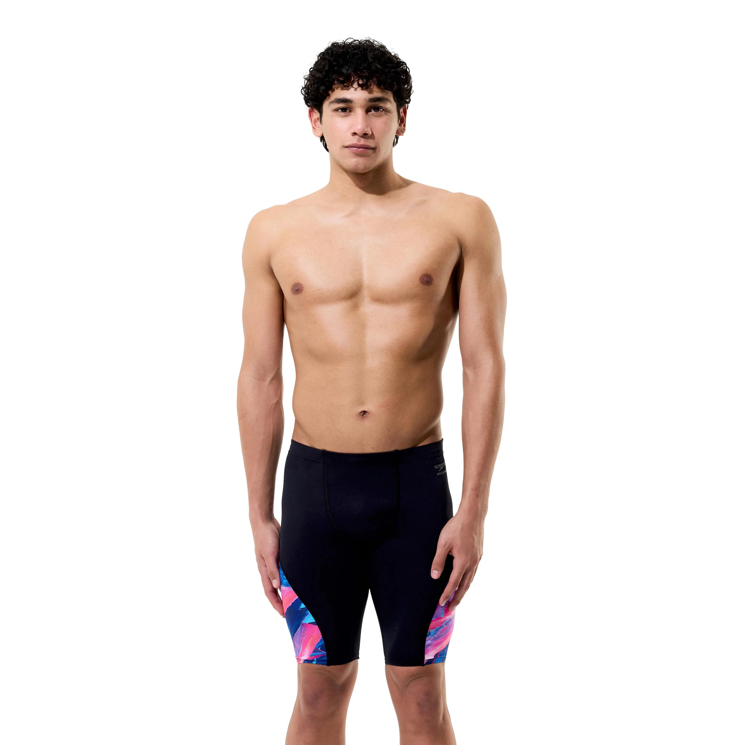 Speedo Schwimmjammer Spliced Printed Brushy Glitch Schwarz 3/6