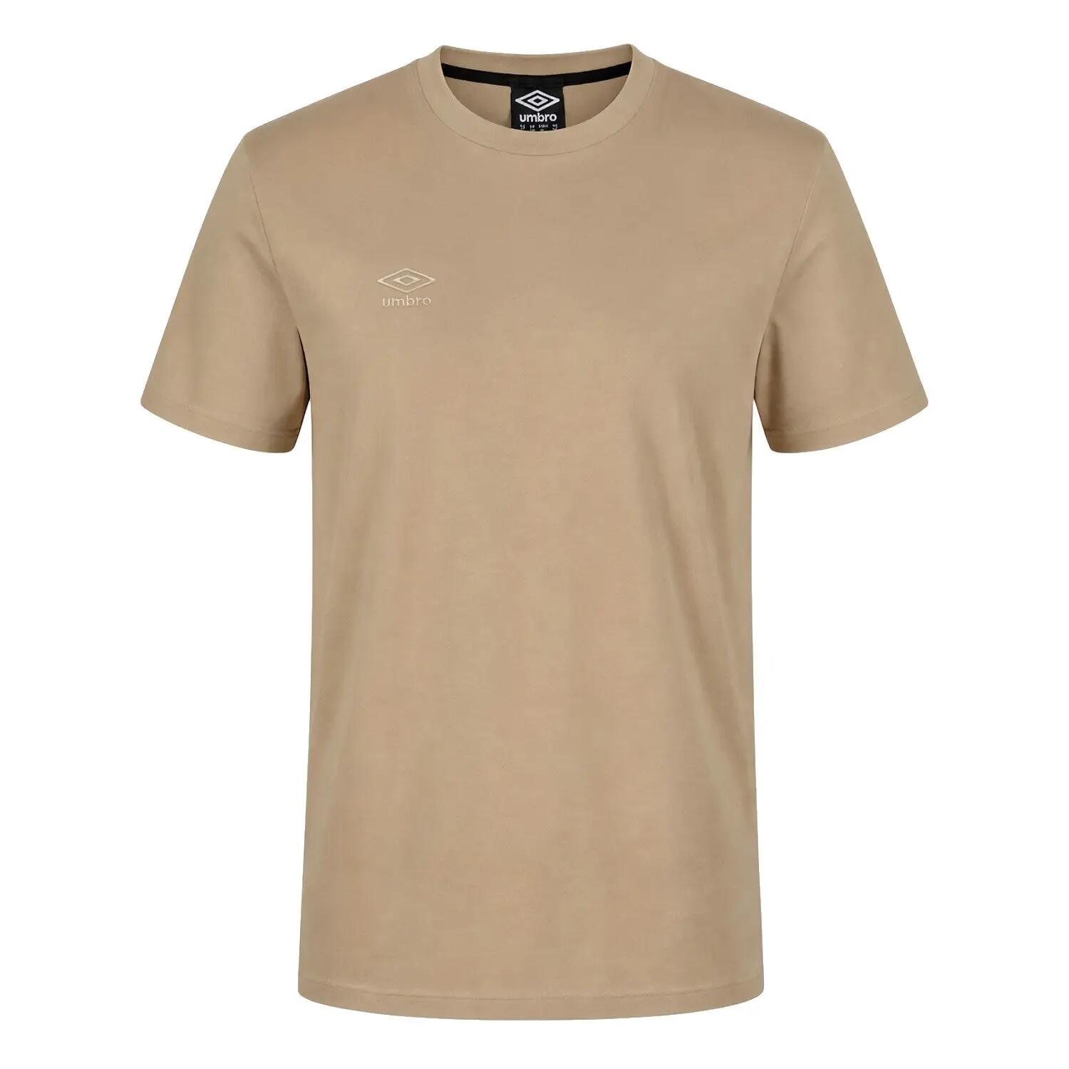T-shirt homme uni col rond regular en coton avec logo brodé 618290 1/3