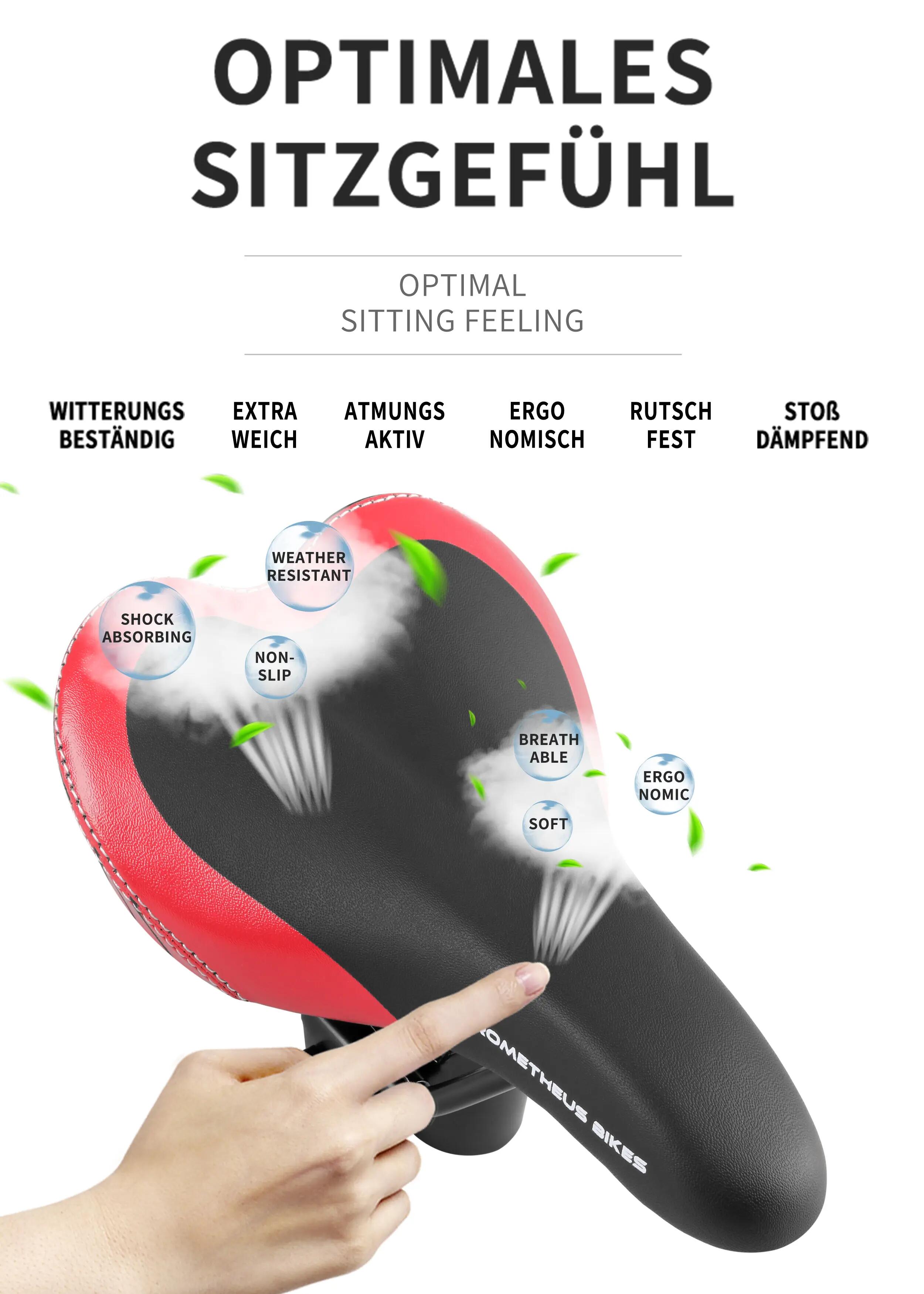 Selle vélo enfant draisienne 10/12/14/16 pouces Premium Rouge 3/6