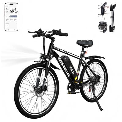 Elektrische mtb rk15 250w, 26", accu 36v 10,4ah, app, actieradius 30‑50km