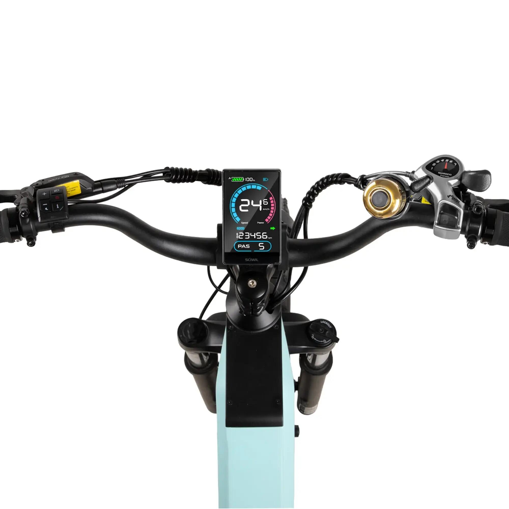 Aura Elektrofahrrad mit Tiefeinstieg Breitreifen 52V 15Ah Akku 95Nm 96km 4/7