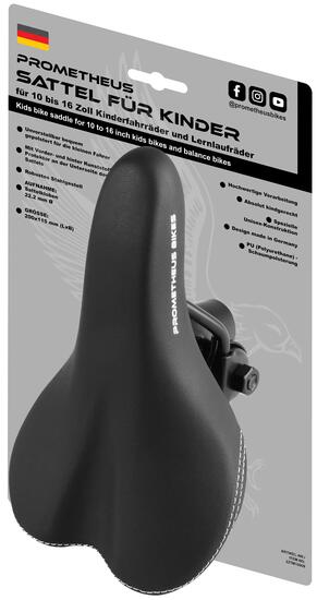 Fahrradsattel Kinderfahrrad/Laufrad 10/12/14/16 Zoll Premium Ø22,2 mm Orange