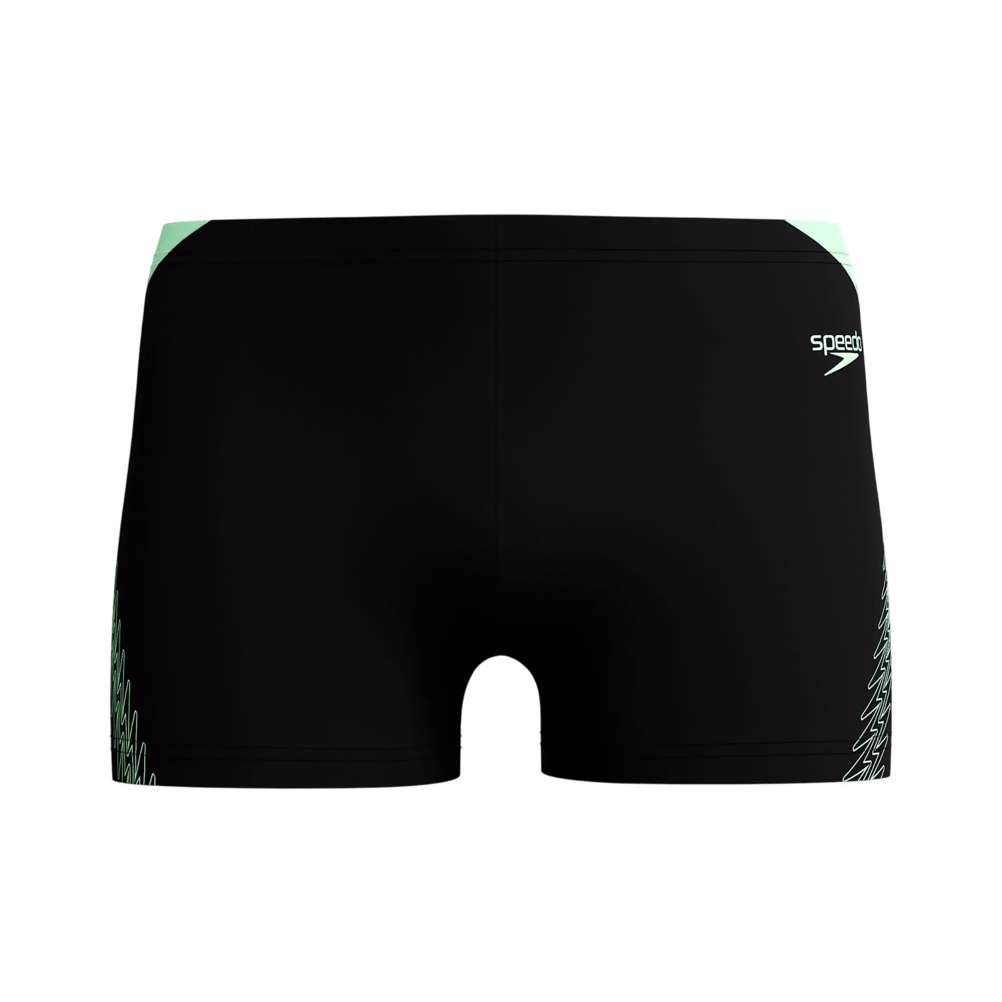 Heren Hyperboom Splice Zwemshort (Zwart, Groen) 2/7