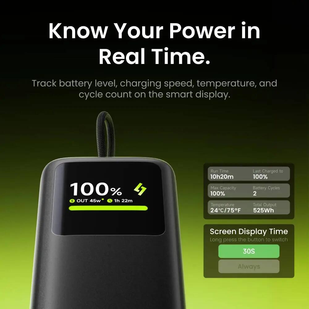 Retractable 45 Powerbank mit eingebautem USB-C-Kabel 8/8