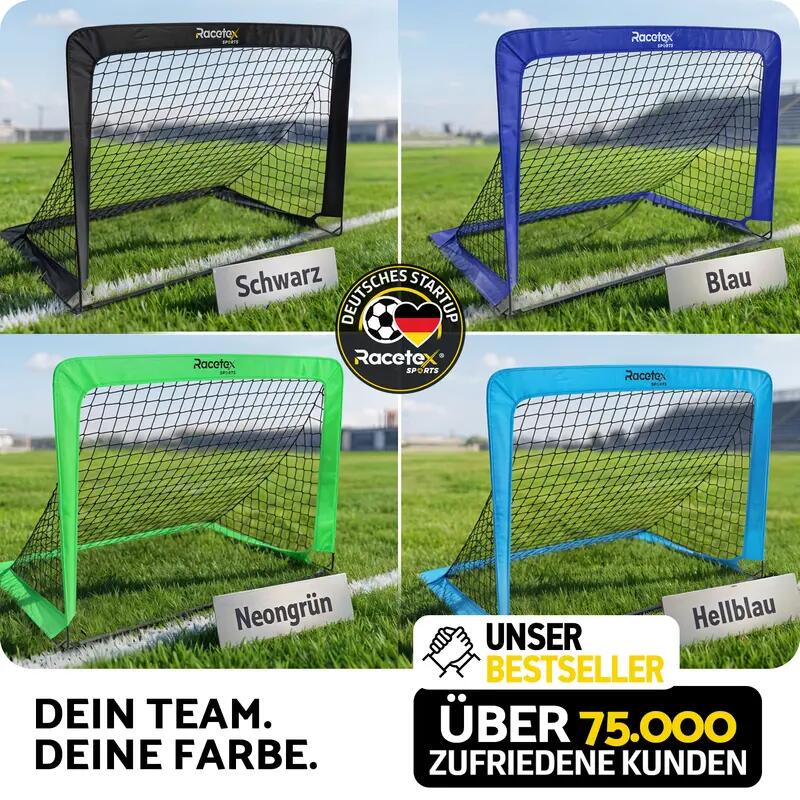 Kinder - fußball - pop-up-tore set - faltbar, neongrün 7/7