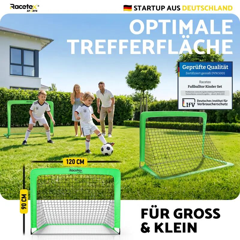 Kinder - fußball - pop-up-tore set - faltbar, neongrün 4/7