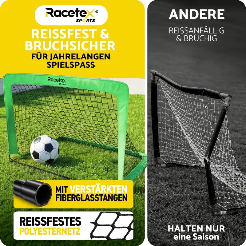 Kinder - fußball - pop-up-tore set - faltbar, neongrün 3/7