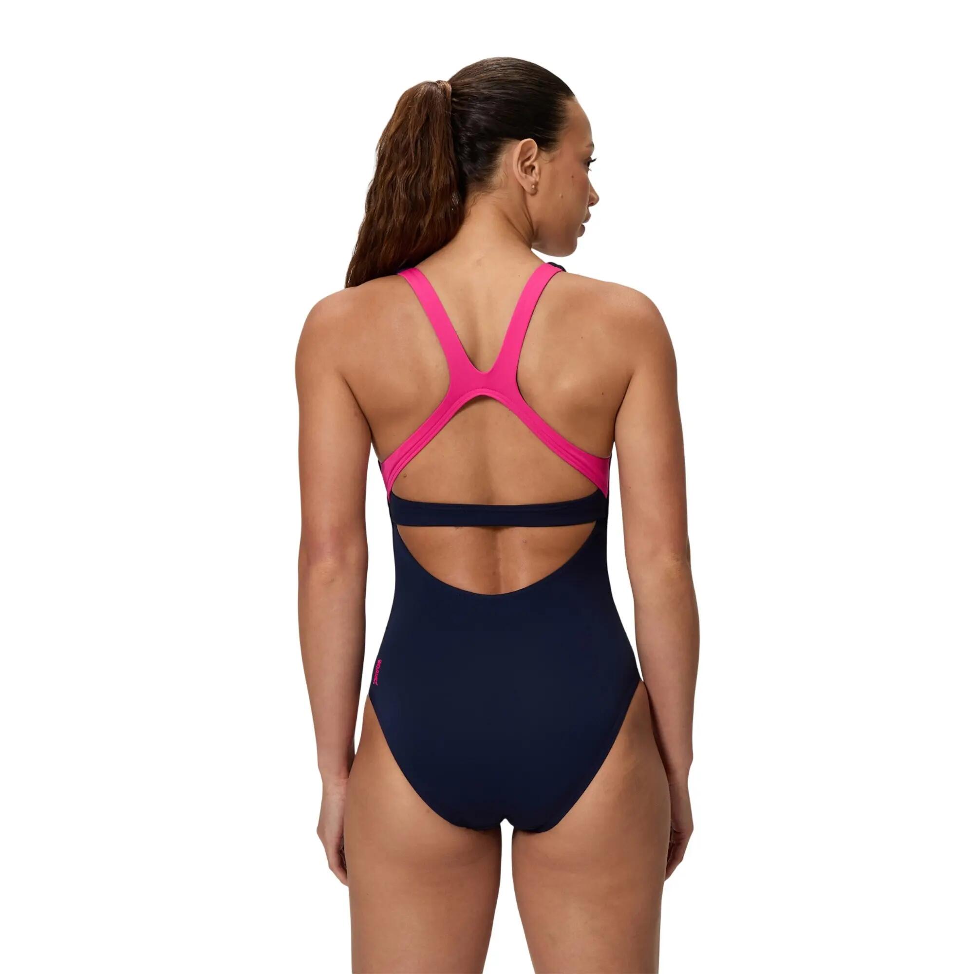 Costume Da Bagno Intero Tinta Unita Flex Donna Speedo Blu Navy 4/4