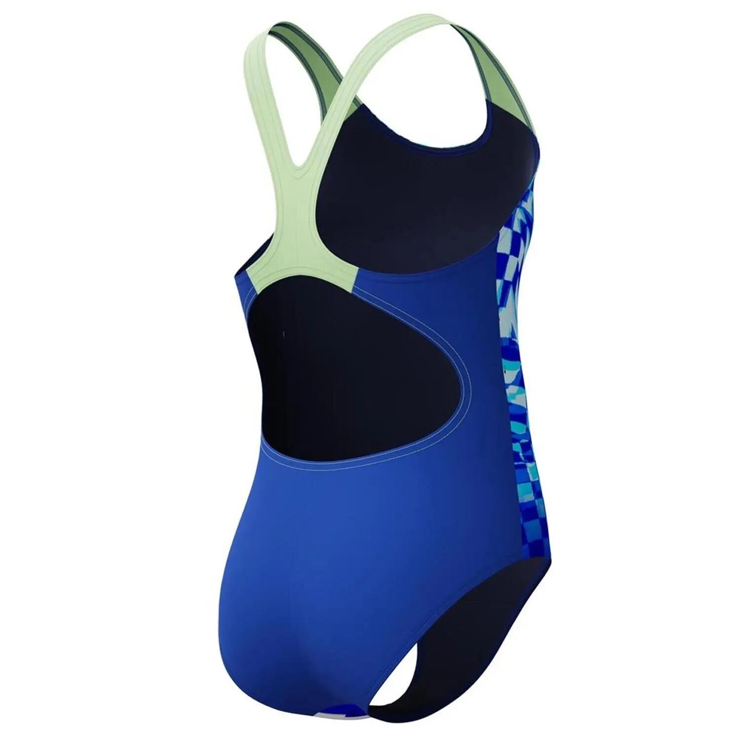 Maillot De Bain 1 Pièce Motif/style Mosaïque Fille (Bleu / Bleu Foncé Mosaïque) 4/6