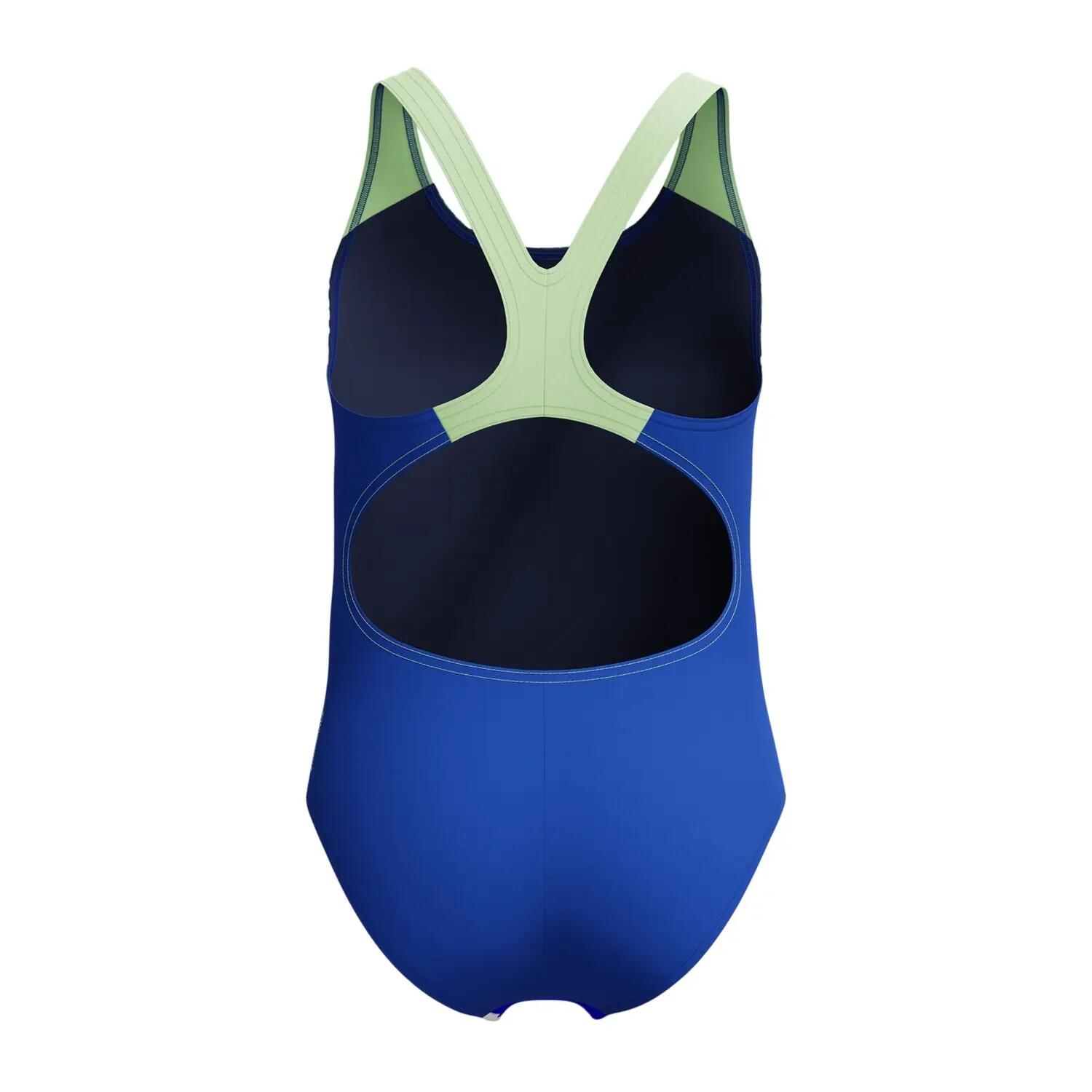 Maillot De Bain 1 Pièce Motif/style Mosaïque Fille (Bleu / Bleu Foncé Mosaïque) 2/6