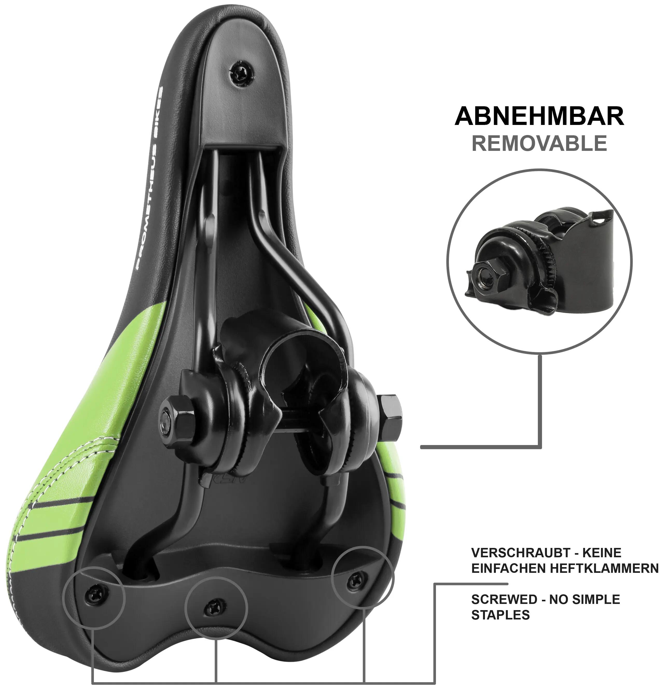 Selle vélo enfant draisienne 10/12/14/16 pouces Premium Verte 5/6