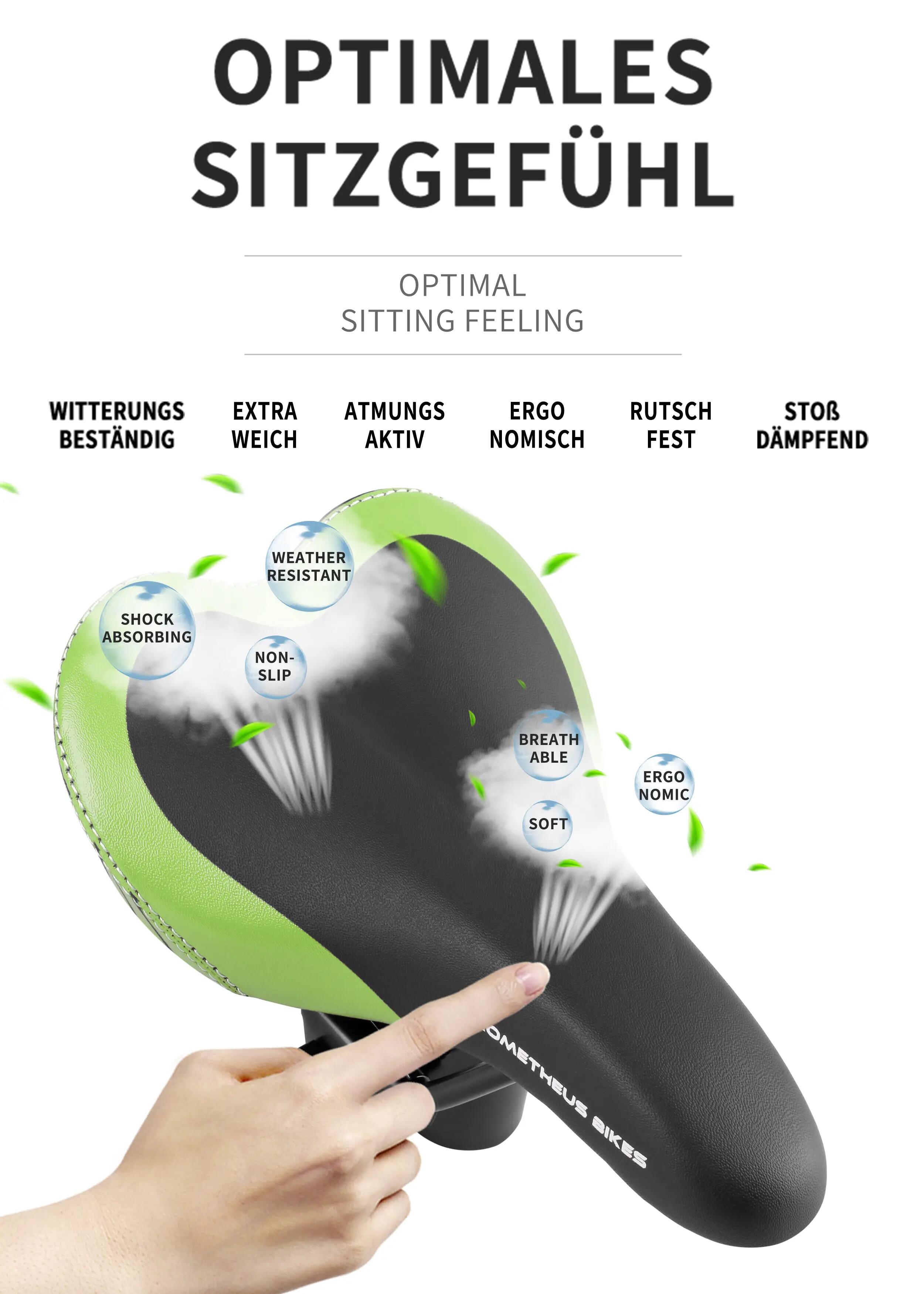 Selle vélo enfant draisienne 10/12/14/16 pouces Premium Verte 3/6
