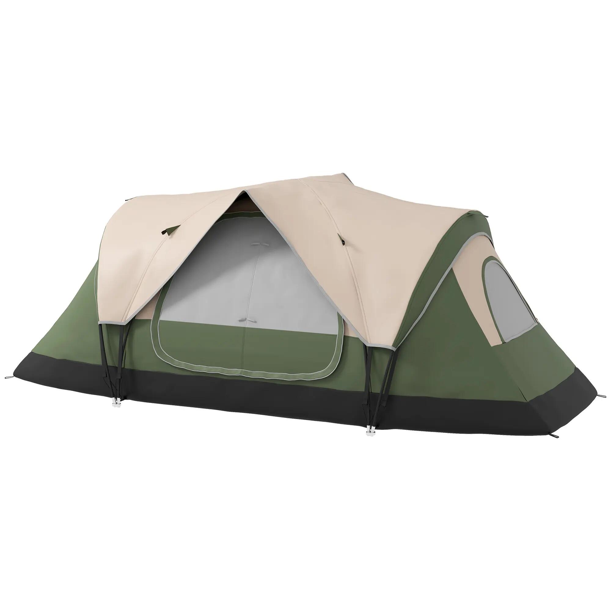 Tente pliable 2 pièces sac transport étanche 450x215x180 cm vert olive marron 2/6
