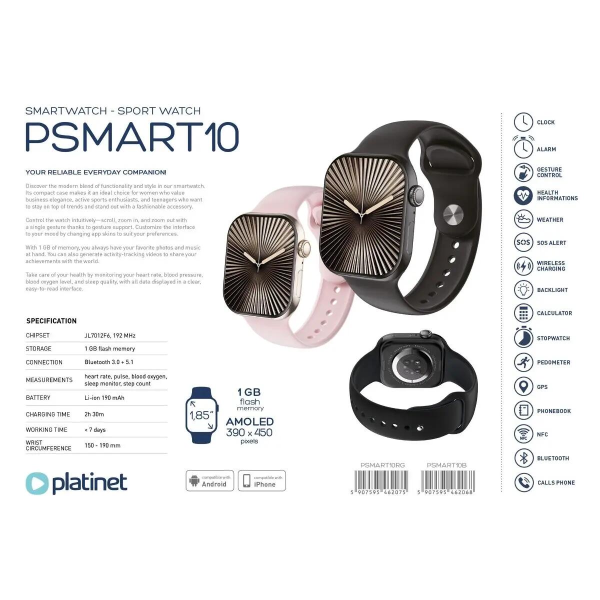 Fitbit smartwatch 1,85 inch Bluetooth — BLUETOOTH SPORTHORLOGE PRO MINI 5/5