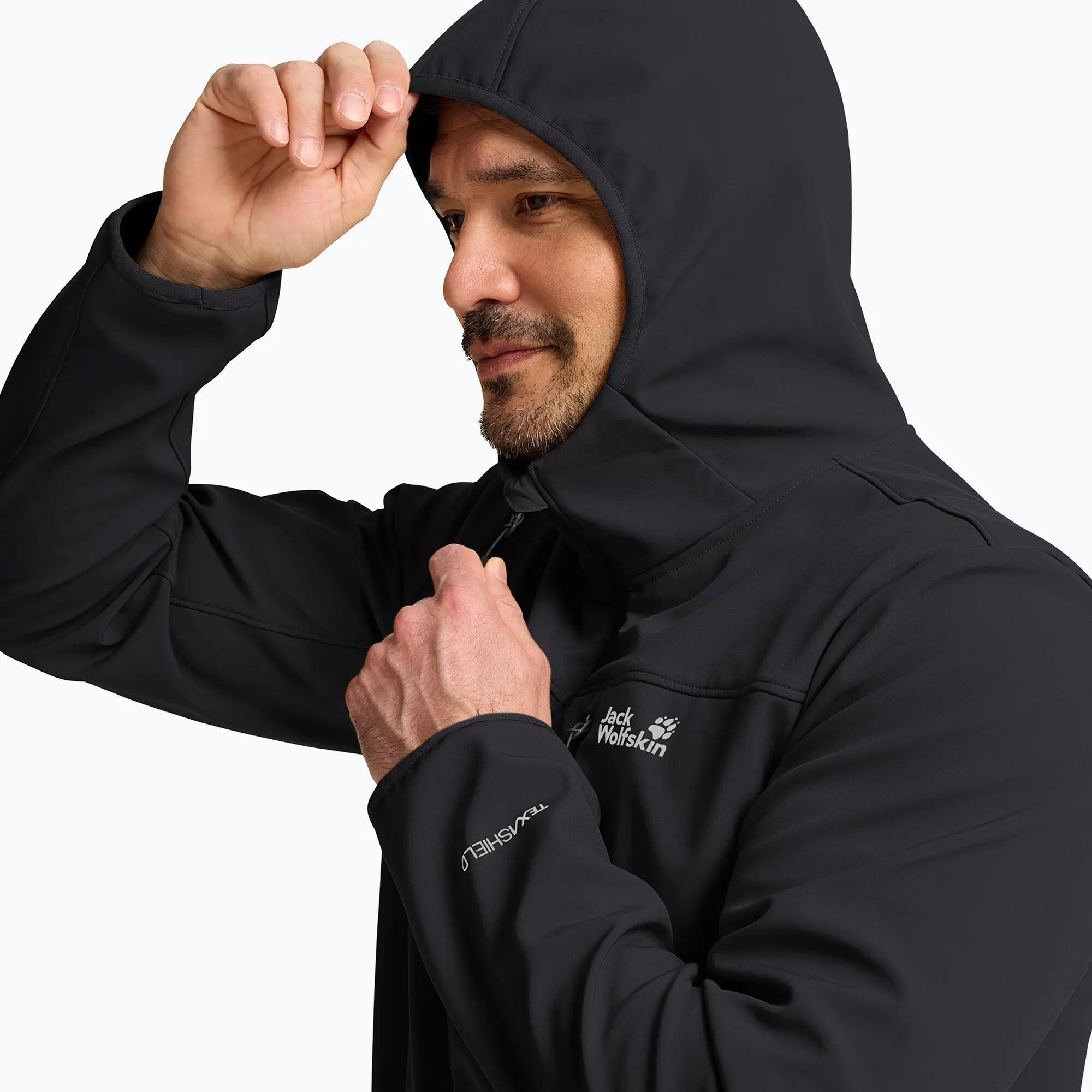 Heren winddichte jas Jack Wolfskin Wild Winds Hooded 4/7