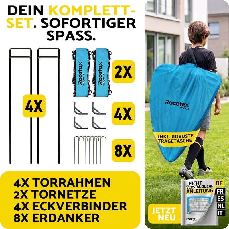 Kinder - fußball - pop-up-tore - 2er-set - racetex - hellblau 6/7