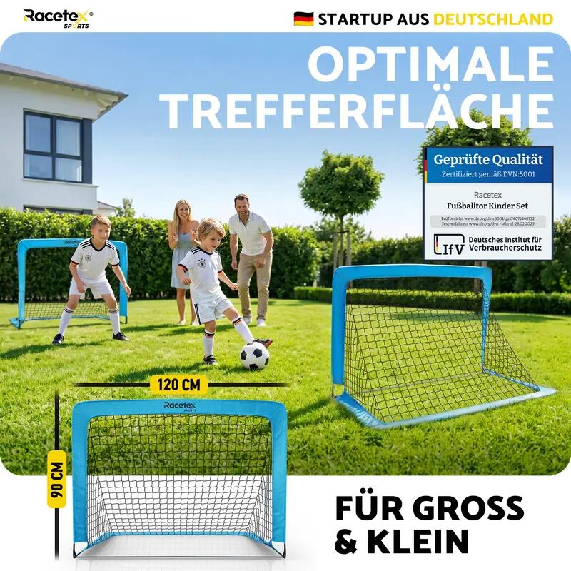 Kinder - fußball - pop-up-tore - 2er-set - racetex - hellblau 4/7