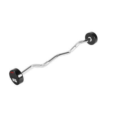 Halters - krachttraining - unisex - taurus cpu curl barbell 40 kg - zwart