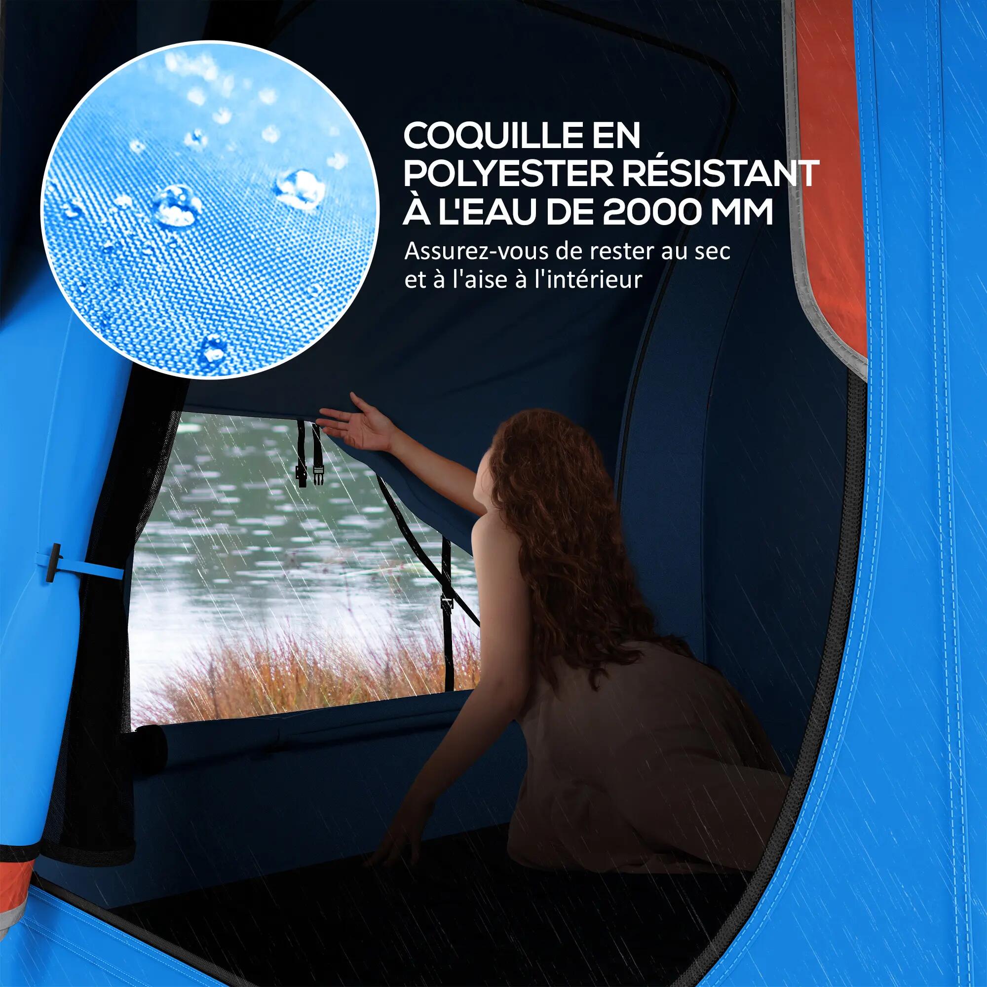 Tente de voiture pour SUV hayon 5-6 personnes avec 3 portes, fenêtre en maille, 8/9