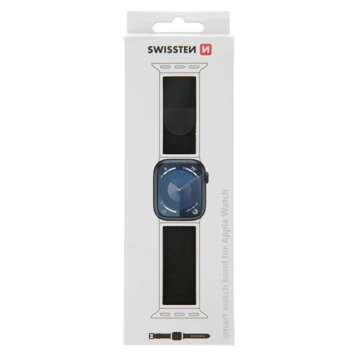 Pulseira Swissten Mesh Band for Apple Watch 42-44mm preto 3/3