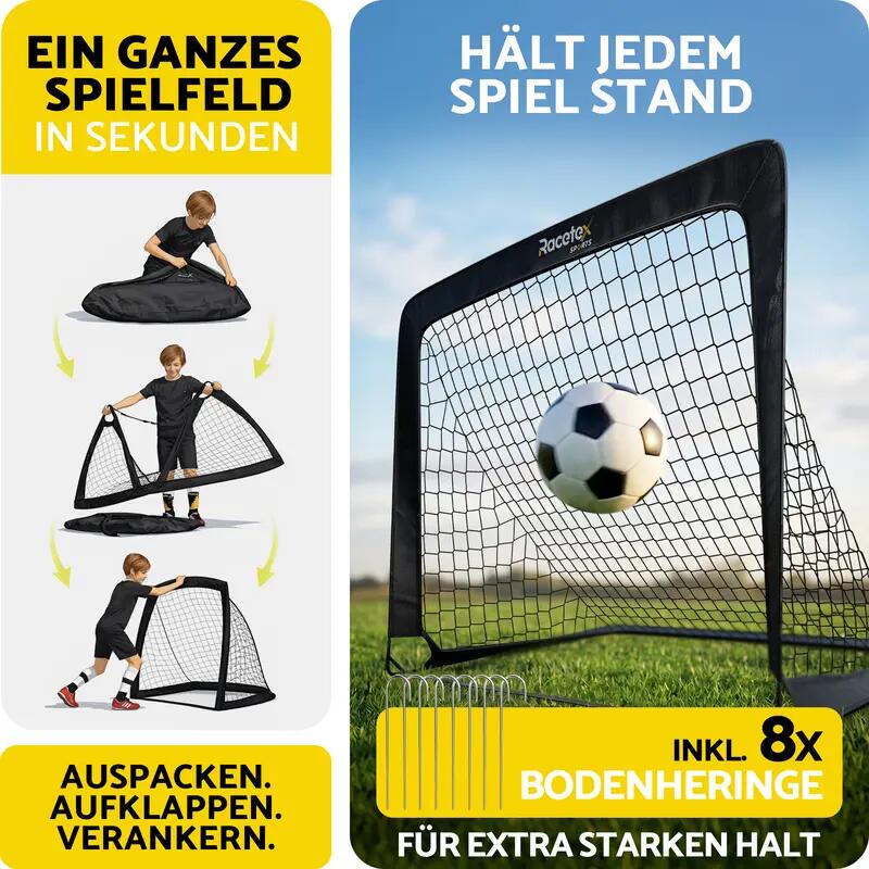 Kinder - fußball - pop-up-tore - 2er set, faltbar - schwarz 5/7