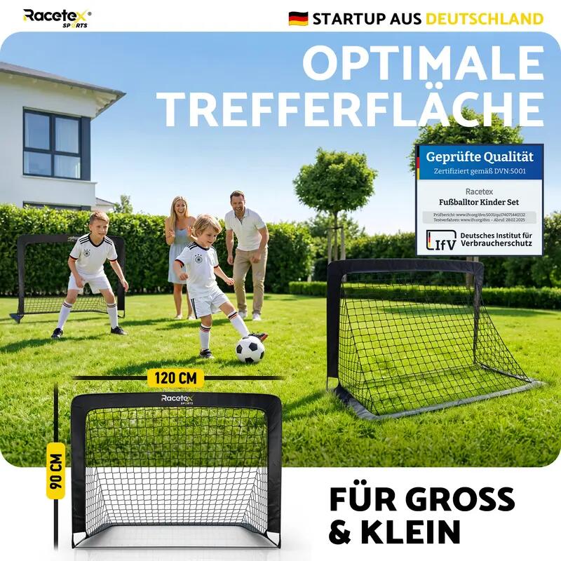 Kinder - fußball - pop-up-tore - 2er set, faltbar - schwarz 4/7