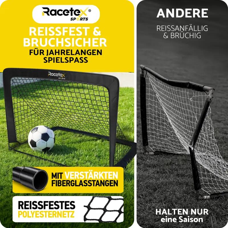 Kinder - fußball - pop-up-tore - 2er set, faltbar - schwarz 3/7
