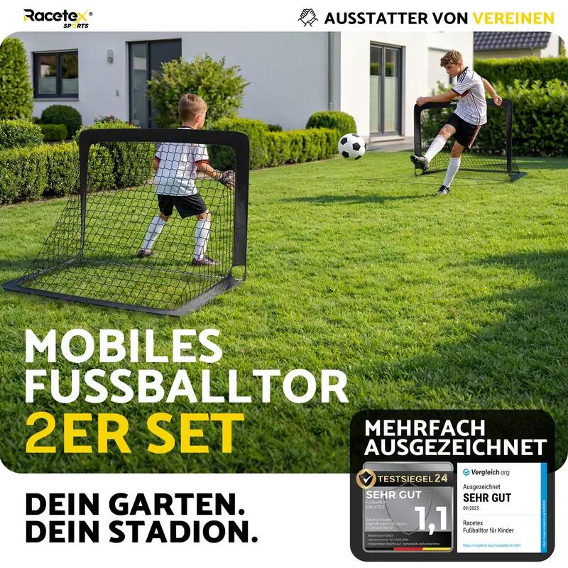 Kinder - fußball - pop-up-tore - 2er set, faltbar - schwarz 2/7