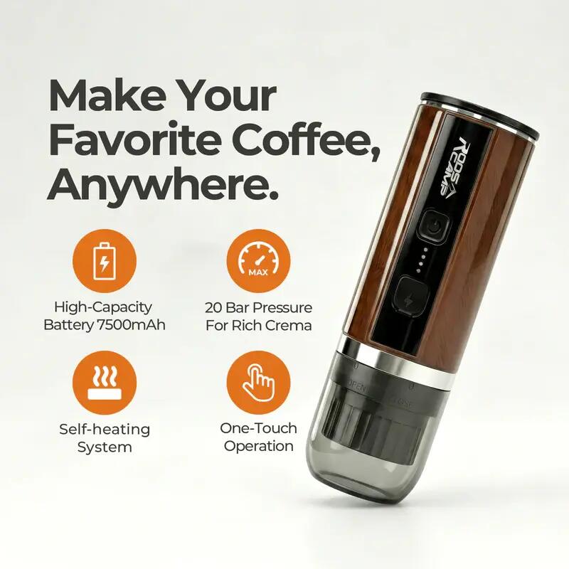 RoosCamp Machine à Expresso Portable 20 Bars – Capsules & Café Moulu, 12 V 6/10